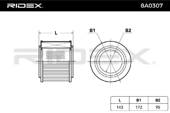 RIDEX 8A0307 Motor Luftfilter Rund Filtereinsatz für NISSAN Patrol GR V SUV Bild RIDEX 8A0307 Motor Luftfilter Rund Filtereinsatz für NISSAN Patrol GR V SUV