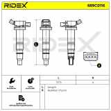 RIDEX 689C0116 Zündspule für TOYOTA Yaris Schrägheck (P9) 133874 9091902247