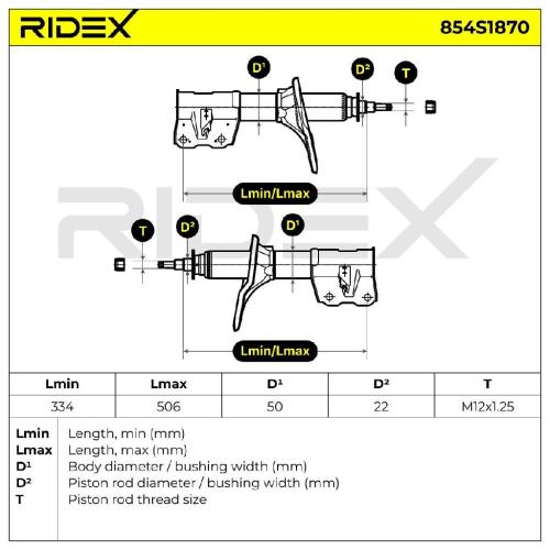 RIDEX 854S1870 2x Stoßdämpfer Federbein Gasdruck Vorne für MITSUBISHI Space Star Bild RIDEX 854S1870 2x Stoßdämpfer Federbein Gasdruck Vorne für MITSUBISHI Space Star