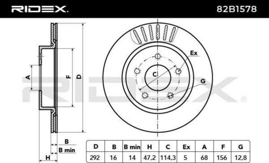 RIDEX 82B1578 2x Bremsscheiben Hinten Ø292mm innenbelüftet für NISSAN Bild RIDEX 82B1578 2x Bremsscheiben Hinten Ø292mm innenbelüftet für NISSAN