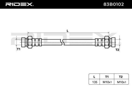 RIDEX Bremsschlauch 83B0102 HINTEN BREMSSCHLÄUCHE Länge: 135mm für VW Golf 1II Bild RIDEX Bremsschlauch 83B0102 HINTEN BREMSSCHLÄUCHE Länge: 135mm für VW Golf 1II