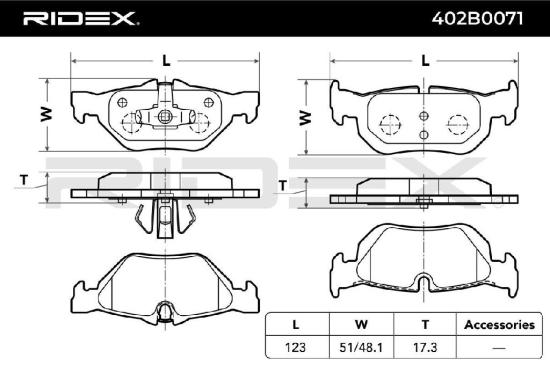 RIDEX Bremsbelagsatz Bremsbeläge Hinten für BMW 3 Touring (E91) 3 Limousine X1 Bild RIDEX Bremsbelagsatz Bremsbeläge Hinten für BMW 3 Touring (E91) 3 Limousine X1