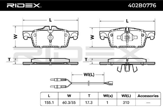 RIDEX Bremsbelagsatz Bremsbeläge Vorne passend für PEUGEOT 508 SW I (8E) Bild RIDEX Bremsbelagsatz Bremsbeläge Vorne passend für PEUGEOT 508 SW I (8E)