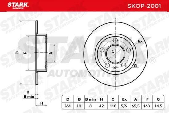 STARK SKOP-2001 2x Bremsscheiben Hinten Ø264mm voll für OPEL ZAFIRA B (A05) Bild STARK SKOP-2001 2x Bremsscheiben Hinten Ø264mm voll für OPEL ZAFIRA B (A05)