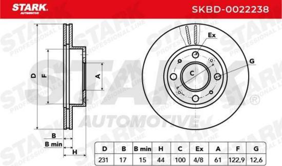 STARK SKBD-0022238 2x Bremsscheiben Vorne Ø231mm Belüftet für HONDA Bild STARK SKBD-0022238 2x Bremsscheiben Vorne Ø231mm Belüftet für HONDA