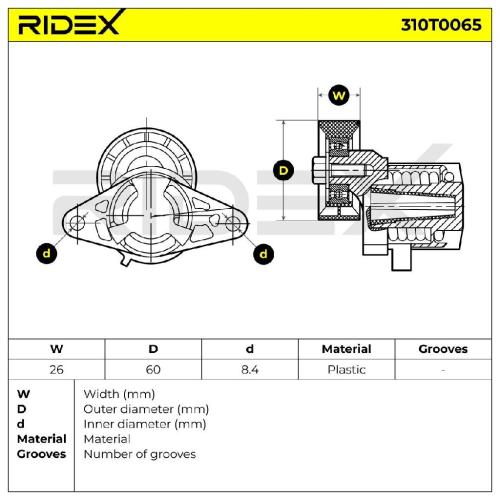 RIDEX 310T0065 Spannrolle Keilrippenriemen für RENAULT Clio 1I 8200169191 Bild RIDEX 310T0065 Spannrolle Keilrippenriemen für RENAULT Clio 1I 8200169191