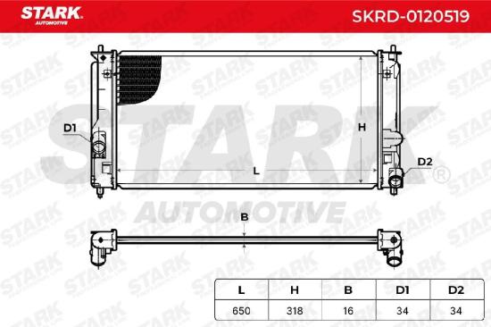 STARK SKRD-0120519 Motorkühler / Wasserkühler für TOYOTA AURIS 1640022060 Bild STARK SKRD-0120519 Motorkühler / Wasserkühler für TOYOTA AURIS 1640022060