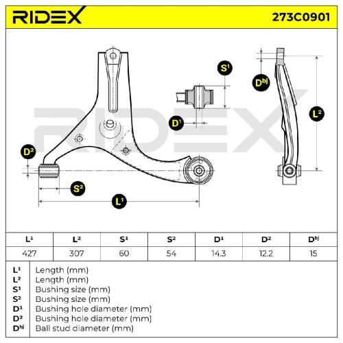 RIDEX 273C0901 Lenker Radaufhängung Querlenker Front links für KIA RIO II (JB) Bild RIDEX 273C0901 Lenker Radaufhängung Querlenker Front links für KIA RIO II (JB)