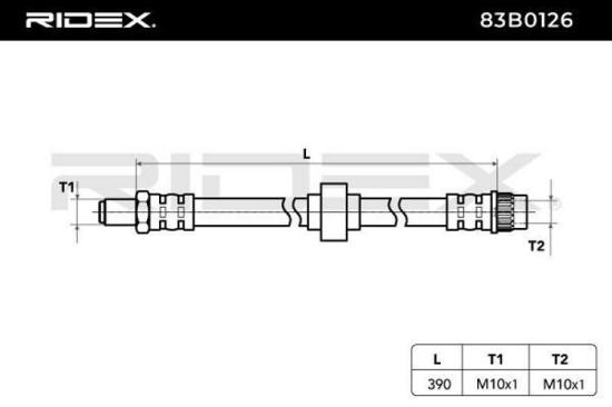 RIDEX Bremsschlauch 83B0126 VORNE BREMSSCHLÄUCHE Länge: 420mm für RENAULT Bild RIDEX Bremsschlauch 83B0126 VORNE BREMSSCHLÄUCHE Länge: 420mm für RENAULT