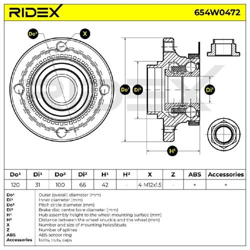 RIDEX 654W0472 Radlagersatz pro 1 Rad Vorne beidseitig für BMW 3 Limousine (E30) Bild RIDEX 654W0472 Radlagersatz pro 1 Rad Vorne beidseitig für BMW 3 Limousine (E30)