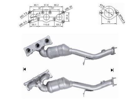 VEGAZ BK-883 Katalysator Kat mit Anbau-/Befestigungsmaterial Euro 5 für BMW