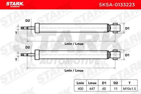 STARK SKSA-0133223 2x Stoßdämpfer Gasdruck Hinten für VW Golf 5II Schrägheck Bild STARK SKSA-0133223 2x Stoßdämpfer Gasdruck Hinten für VW Golf 5II Schrägheck