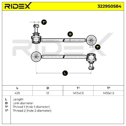 RIDEX 1x Koppelstange Stabilisator Vorne links für BMW 7 (E65, E66, E67) Bild RIDEX 1x Koppelstange Stabilisator Vorne links für BMW 7 (E65, E66, E67)