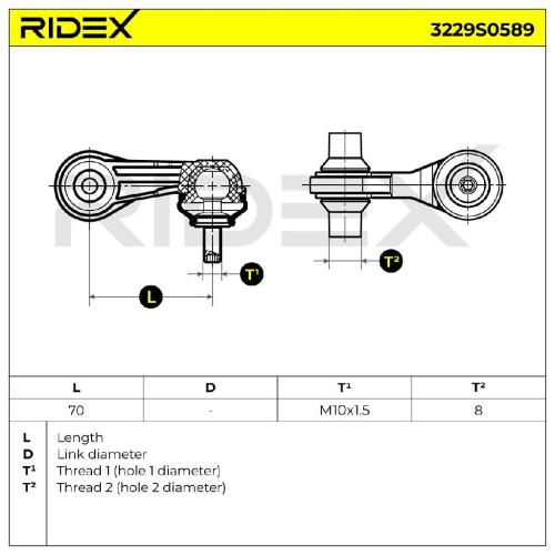 RIDEX 1x Koppelstange Stabilisator Hinten beidseitig für VW Golf 5II Schrägheck Bild RIDEX 1x Koppelstange Stabilisator Hinten beidseitig für VW Golf 5II Schrägheck