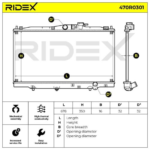 RIDEX 470R0301 Motorkühler / Wasserkühler für HONDA PRELUDE V (BB) 19010P0FJ53 Bild RIDEX 470R0301 Motorkühler / Wasserkühler für HONDA PRELUDE V (BB) 19010P0FJ53