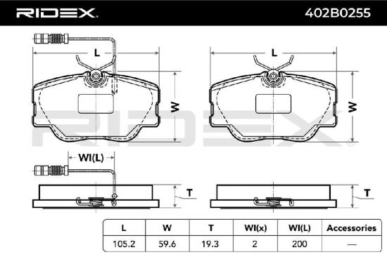 RIDEX Bremsbelagsatz Bremsbeläge Vorne passend für MERCEDES-BENZ 190 (W201) Bild RIDEX Bremsbelagsatz Bremsbeläge Vorne passend für MERCEDES-BENZ 190 (W201)