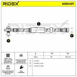 RIDEX Bremsschlauch 83B0497 VORNE beidseitig BREMSSCHLÄUCHE Länge: 634mm für VW
