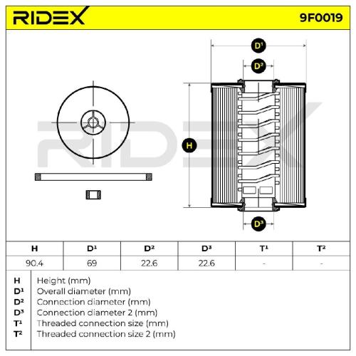 RIDEX 9F0019 Kraftstofffilter Filter Cartridge mit Dichtungen für OPEL 13333985 Bild RIDEX 9F0019 Kraftstofffilter Filter Cartridge mit Dichtungen für OPEL 13333985