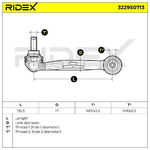 RIDEX 1x Koppelstange Stabilisator Hinten links für BMW 1 Schrägheck (F20) X1 Bild RIDEX 1x Koppelstange Stabilisator Hinten links für BMW 1 Schrägheck (F20) X1
