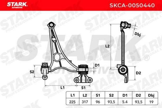 STARK SKCA-0050440 Lenker Radaufhängung Querlenker Front links 1401239580 Bild STARK SKCA-0050440 Lenker Radaufhängung Querlenker Front links 1401239580
