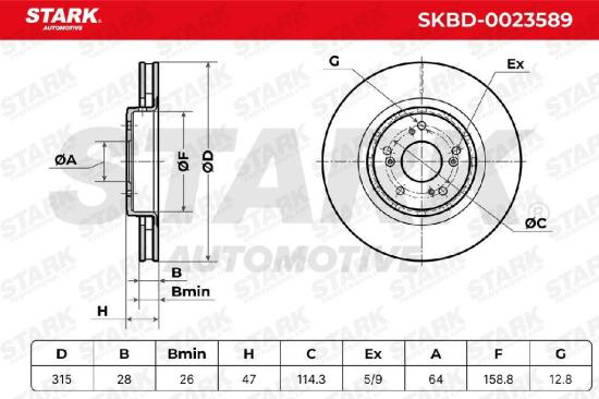 STARK SKBD-0023589 2x Bremsscheiben Vorne Ø315mm Belüftet für HONDA Bild STARK SKBD-0023589 2x Bremsscheiben Vorne Ø315mm Belüftet für HONDA