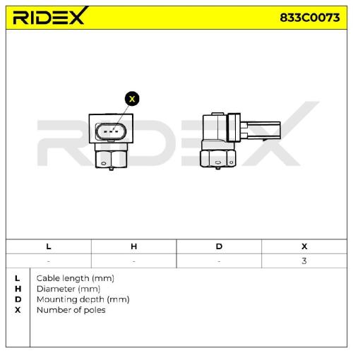 RIDEX Kurbelwellensensor 833C0073 Anzahl der Steckkontakte: 3 ohne Kabel für VW Bild RIDEX Kurbelwellensensor 833C0073 Anzahl der Steckkontakte: 3 ohne Kabel für VW