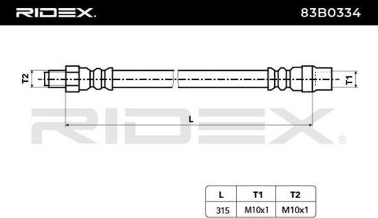 RIDEX Bremsschlauch 83B0334 HINTEN BREMSSCHLÄUCHE Länge: 315mm für BMW 5 Touring Bild RIDEX Bremsschlauch 83B0334 HINTEN BREMSSCHLÄUCHE Länge: 315mm für BMW 5 Touring