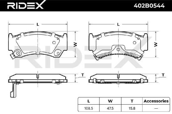 RIDEX Bremsbelagsatz Bremsbeläge Vorne für NISSAN ALMERA I Hatchback (N15) Bild RIDEX Bremsbelagsatz Bremsbeläge Vorne für NISSAN ALMERA I Hatchback (N15)