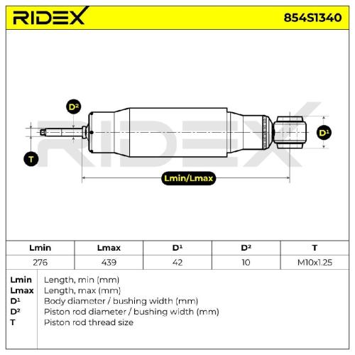 RIDEX 854S1340 1x Stoßdämpfer Gasdruck Hinten links für TOYOTA LAND CRUISER 3401 Bild RIDEX 854S1340 1x Stoßdämpfer Gasdruck Hinten links für TOYOTA LAND CRUISER 3401