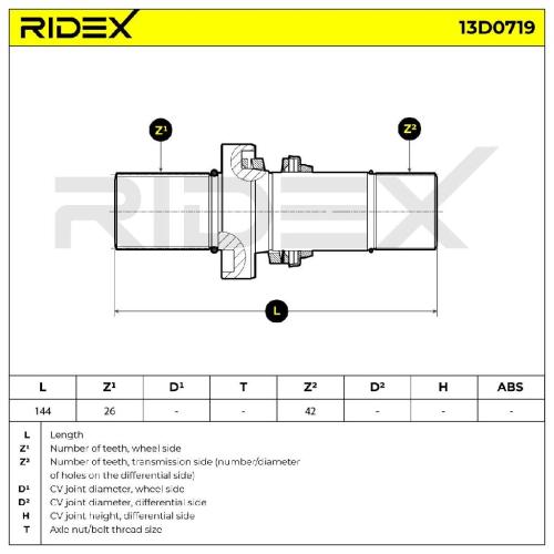 RIDEX Antriebswelle Achswelle Vorne rechts links für VW Transporter T5 Bus Bild RIDEX Antriebswelle Achswelle Vorne rechts links für VW Transporter T5 Bus