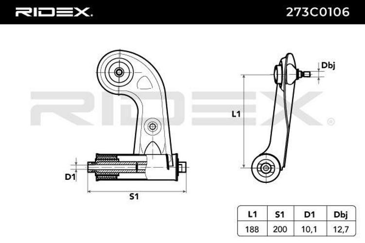 RIDEX 273C0106 Lenker Radaufhängung Querlenker Front links A2023303007