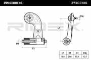 RIDEX 273C0106 Lenker Radaufhängung Querlenker Front links A2023303007