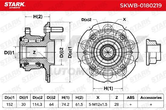 STARK SKWB-0180219 Radlagersatz pro 1 Rad Hinten für HONDA CR-V III (RE) Bild STARK SKWB-0180219 Radlagersatz pro 1 Rad Hinten für HONDA CR-V III (RE)