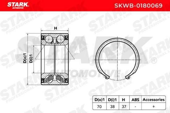 STARK SKWB-0180069 Radlagersatz pro 1 Rad Vorne beidseitig für HYUNDAI i10 (PA) Bild STARK SKWB-0180069 Radlagersatz pro 1 Rad Vorne beidseitig für HYUNDAI i10 (PA)