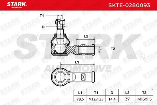 STARK Spurstangenkopf Vorderachse Traggelenk M12x1,25 A SKTE-0280093 für FIAT Bild STARK Spurstangenkopf Vorderachse Traggelenk M12x1,25 A SKTE-0280093 für FIAT