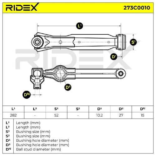 RIDEX 273C0010 Lenker Radaufhängung Querlenker Front für OPEL AGILA (A) (H00) Bild RIDEX 273C0010 Lenker Radaufhängung Querlenker Front für OPEL AGILA (A) (H00)