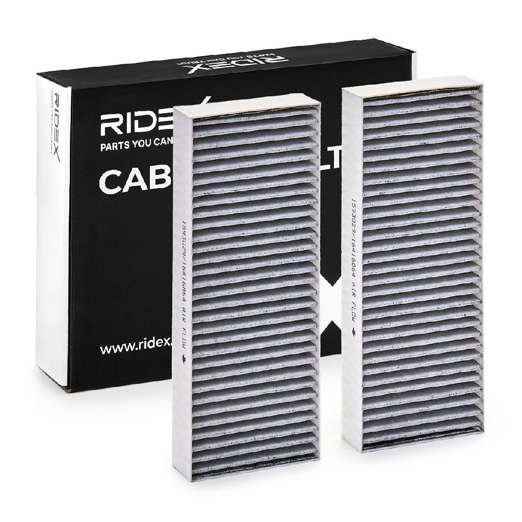 RIDEX 424I0672 Innenraumfilter Pollenfilter Aktivkohlefilter Höhe: 25 Breite:
