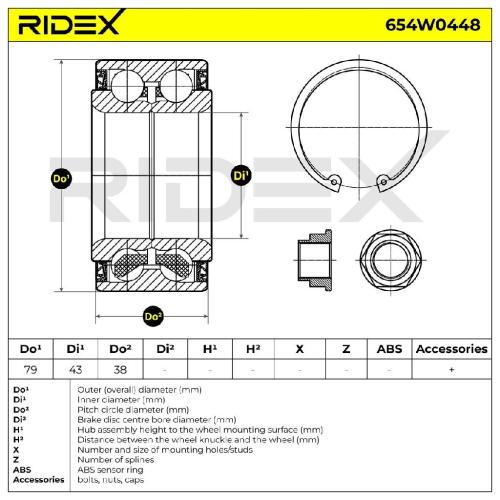 RIDEX 654W0448 Radlagersatz pro 1 Rad Vorne für HONDA CIVIC VIII Hatchback Bild RIDEX 654W0448 Radlagersatz pro 1 Rad Vorne für HONDA CIVIC VIII Hatchback