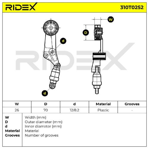 RIDEX 310T0252 Spannrolle Keilrippenriemen für TOYOTA Yaris Schrägheck (P9) Bild RIDEX 310T0252 Spannrolle Keilrippenriemen für TOYOTA Yaris Schrägheck (P9)