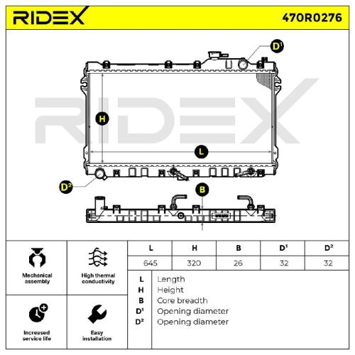 RIDEX 470R0276 Motorkühler / Wasserkühler für MAZDA MX-5 I (NA) Schalt-/optional Bild RIDEX 470R0276 Motorkühler / Wasserkühler für MAZDA MX-5 I (NA) Schalt-/optional