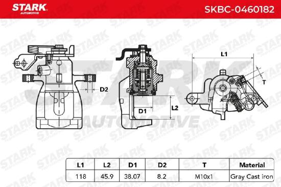 STARK SKBC-0460182 Bremssattel Bremszange Hinten rechts für FORD 1426838 1439860 Bild STARK SKBC-0460182 Bremssattel Bremszange Hinten rechts für FORD 1426838 1439860