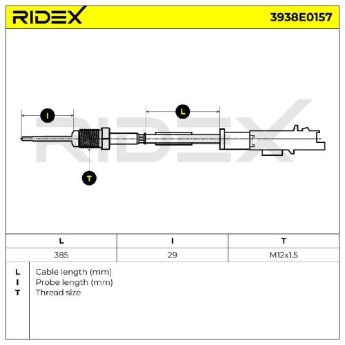 RIDEX 3938E0157 Abgastemperatursensor 2-Polig für OPEL Vivaro A Kastenwagen Bild RIDEX 3938E0157 Abgastemperatursensor 2-Polig für OPEL Vivaro A Kastenwagen