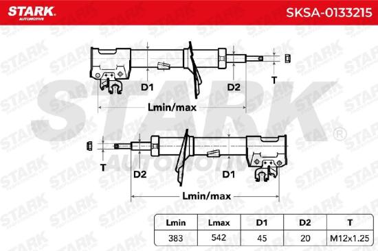 STARK SKSA-0133215 2x Stoßdämpfer Federbein Gasdruck Vorne rechts links für FIAT Bild STARK SKSA-0133215 2x Stoßdämpfer Federbein Gasdruck Vorne rechts links für FIAT