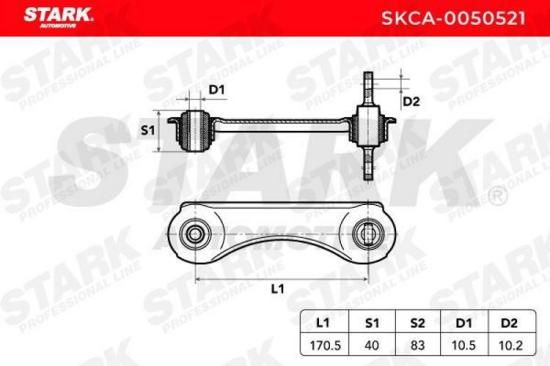 STARK SKCA-0050521 Lenker Radaufhängung Querlenker Rear rechts für HONDA Bild STARK SKCA-0050521 Lenker Radaufhängung Querlenker Rear rechts für HONDA