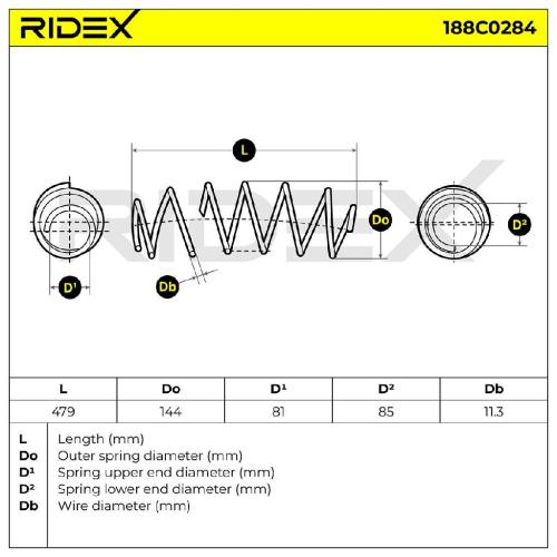 RIDEX 188C0284 Fahrwerksfeder Vorne für CITROËN C3 I Schrägheck (FC, FN) 5002CK Bild RIDEX 188C0284 Fahrwerksfeder Vorne für CITROËN C3 I Schrägheck (FC, FN) 5002CK