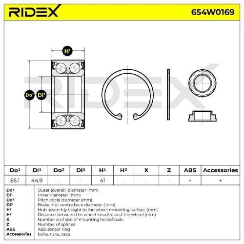 RIDEX 654W0169 Radlagersatz pro 1 Rad Hinten beidseitig Vorne für BMW Bild RIDEX 654W0169 Radlagersatz pro 1 Rad Hinten beidseitig Vorne für BMW