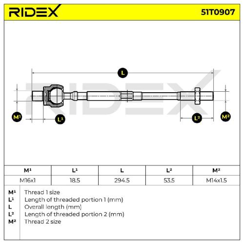 RIDEX Axialgelenk Spurstange Vorne links rechts beidseitig für NISSAN Bild RIDEX Axialgelenk Spurstange Vorne links rechts beidseitig für NISSAN