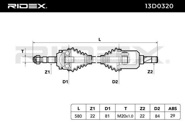 RIDEX Antriebswelle Achswelle Vorderachse/Vorne links für OPEL 93190105