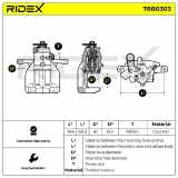 RIDEX 78B0303 Bremssattel Bremszange Hinten links für CITROËN JUMPY Kasten