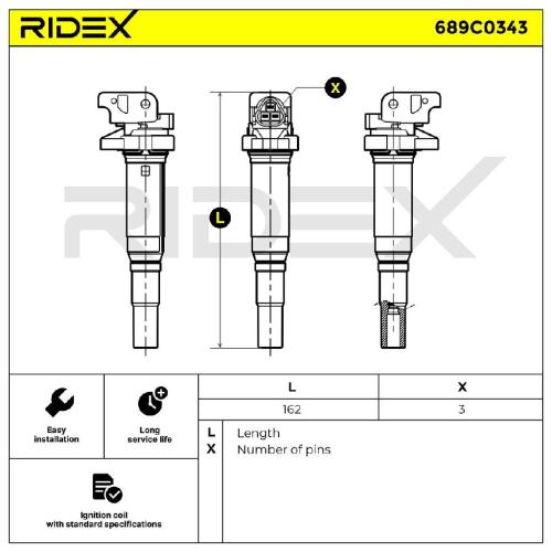 RIDEX 689C0343 Zündspule 12V für BMW 3 Touring (E91) 245190 133825 12130390064 Bild RIDEX 689C0343 Zündspule 12V für BMW 3 Touring (E91) 245190 133825 12130390064